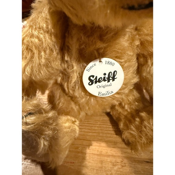 Steiff Germany Collectible Teddy Bear Emilia Jointed Mohair 27796 Ear Button Tag - Picture 5 of 9